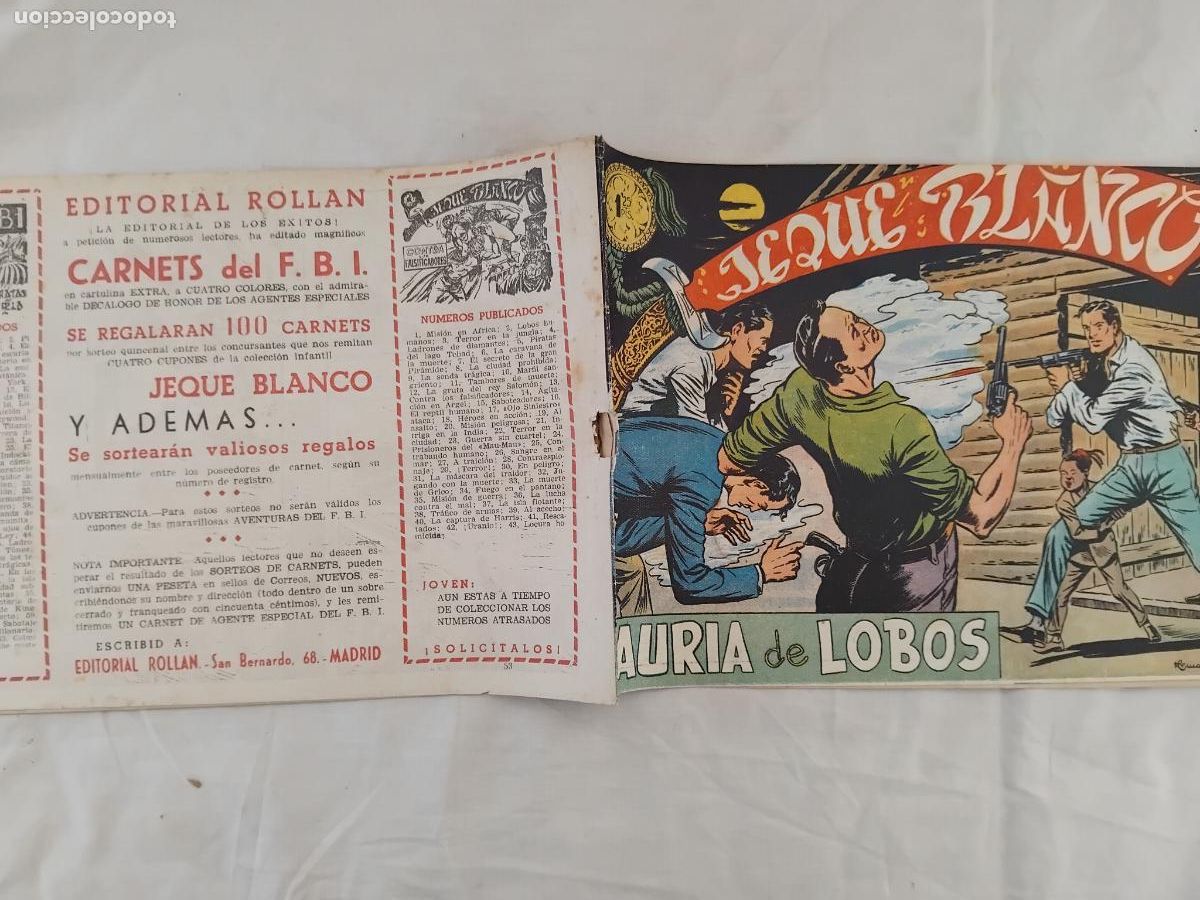 Tebeos: JEQUE BLANCO N&ordm; 58. EDITORIAL ROLLAN 1952. - Foto 1