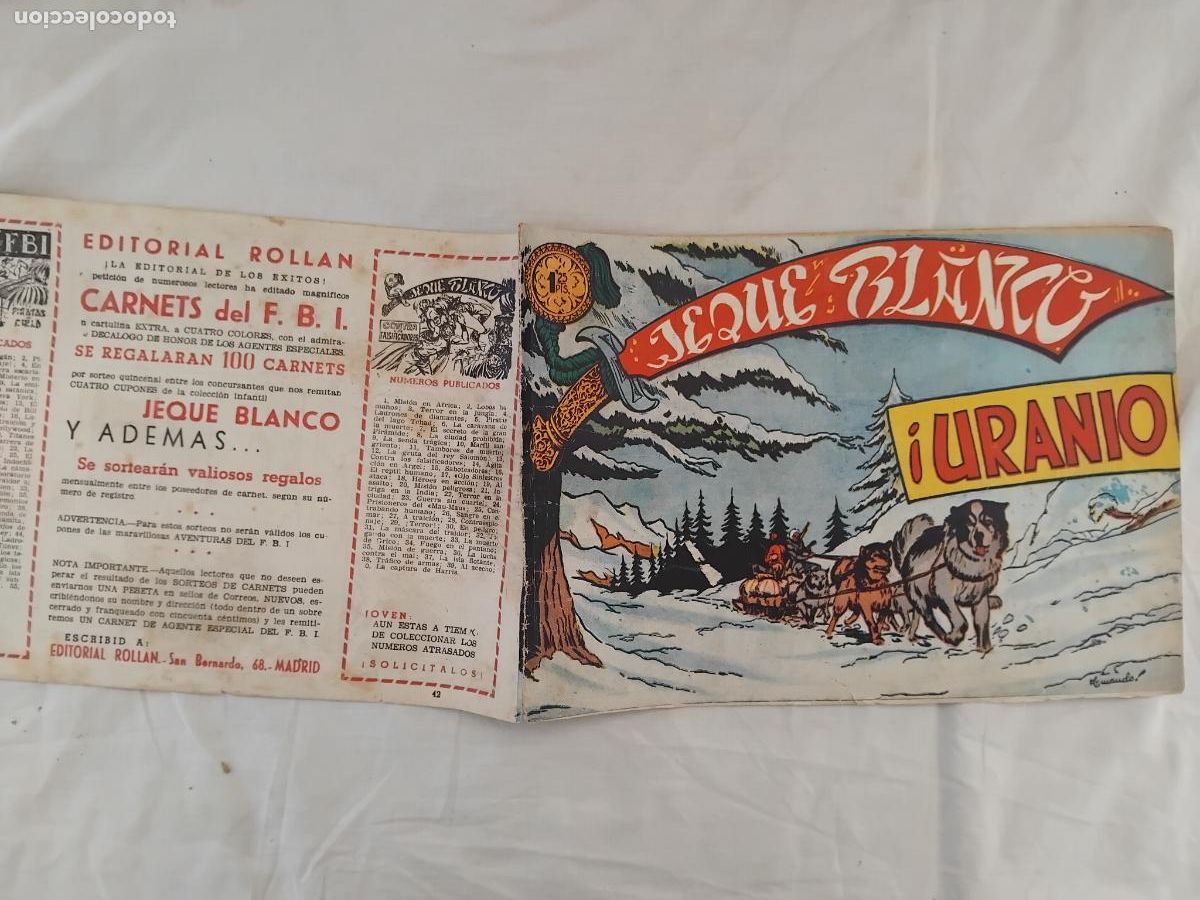 Tebeos: JEQUE BLANCO N&ordm; 42. EDITORIAL ROLLAN 1952. - Foto 1