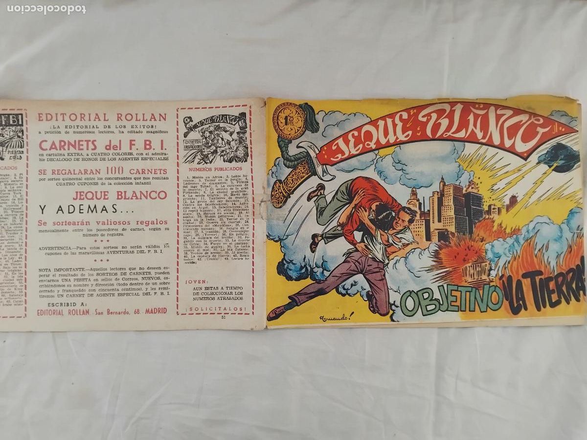 Tebeos: JEQUE BLANCO N&ordm; 51. EDITORIAL ROLLAN 1952. - Foto 1