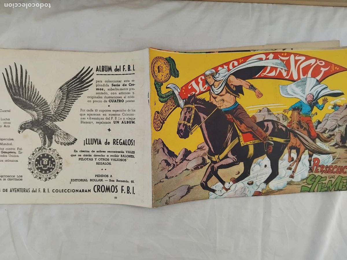 Tebeos: JEQUE BLANCO N&ordm; 99 EDITORIAL ROLLAN 1952. - Foto 1
