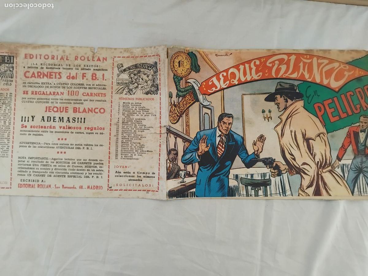 Tebeos: JEQUE BLANCO N&ordm; 30 EDITORIAL ROLLAN 1952. - Foto 1