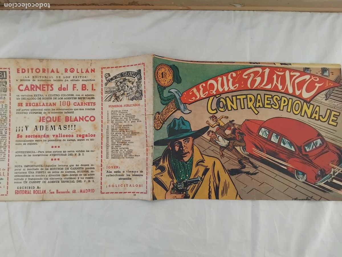 Tebeos: JEQUE BLANCO N&ordm; 28 EDITORIAL ROLLAN 1952. - Foto 1