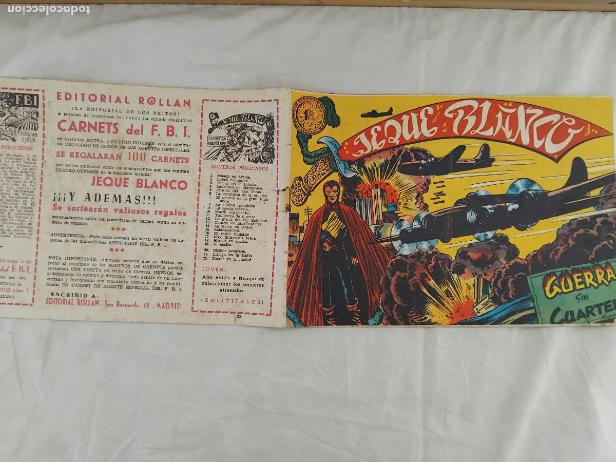Tebeos: JEQUE BLANCO N&ordm; 23 EDITORIAL ROLLAN 1952. - Foto 1