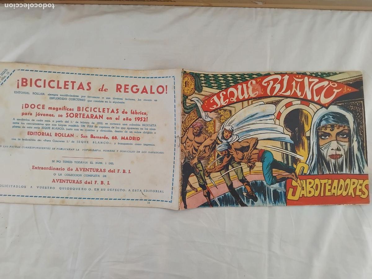Tebeos: JEQUE BLANCO N&ordm; 15 EDITORIAL ROLLAN 1952. - Foto 1