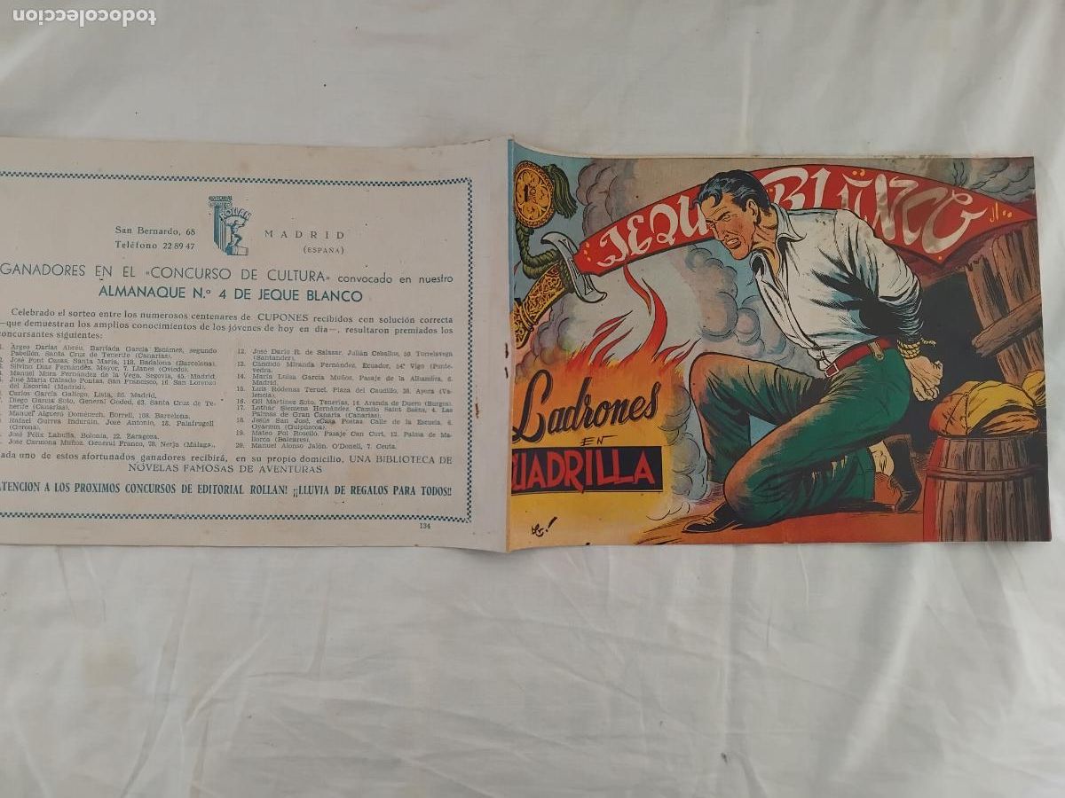 Tebeos: JEQUE BLANCO N&ordm; 134 EDITORIAL ROLLAN 1952. - Foto 1
