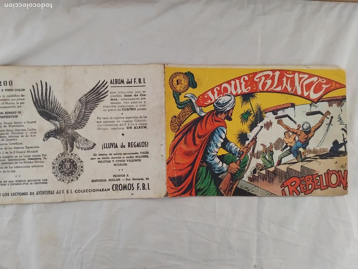 Tebeos: JEQUE BLANCO N&ordm; 98 EDITORIAL ROLLAN 1952. - Foto 1