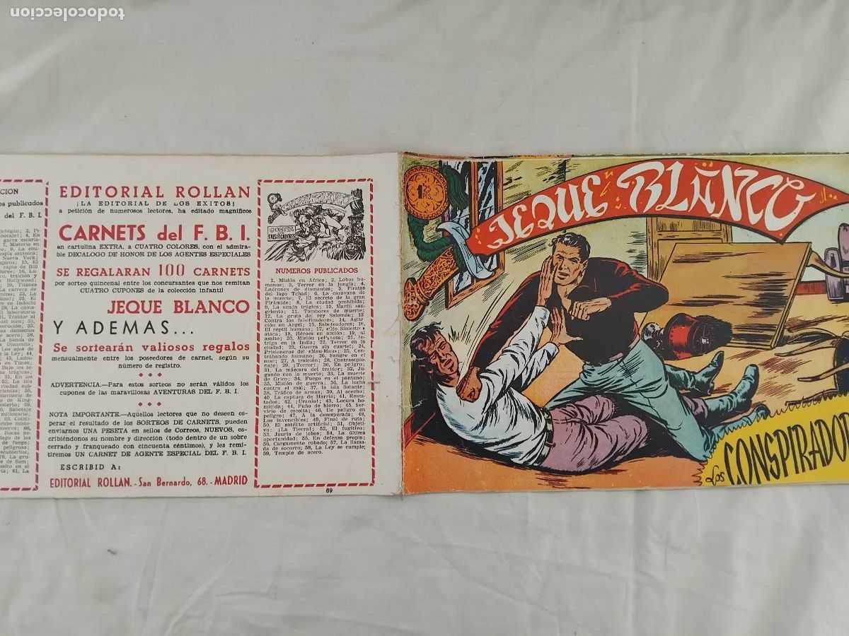 Tebeos: JEQUE BLANCO N&ordm; 69 EDITORIAL ROLLAN 1952. - Foto 1