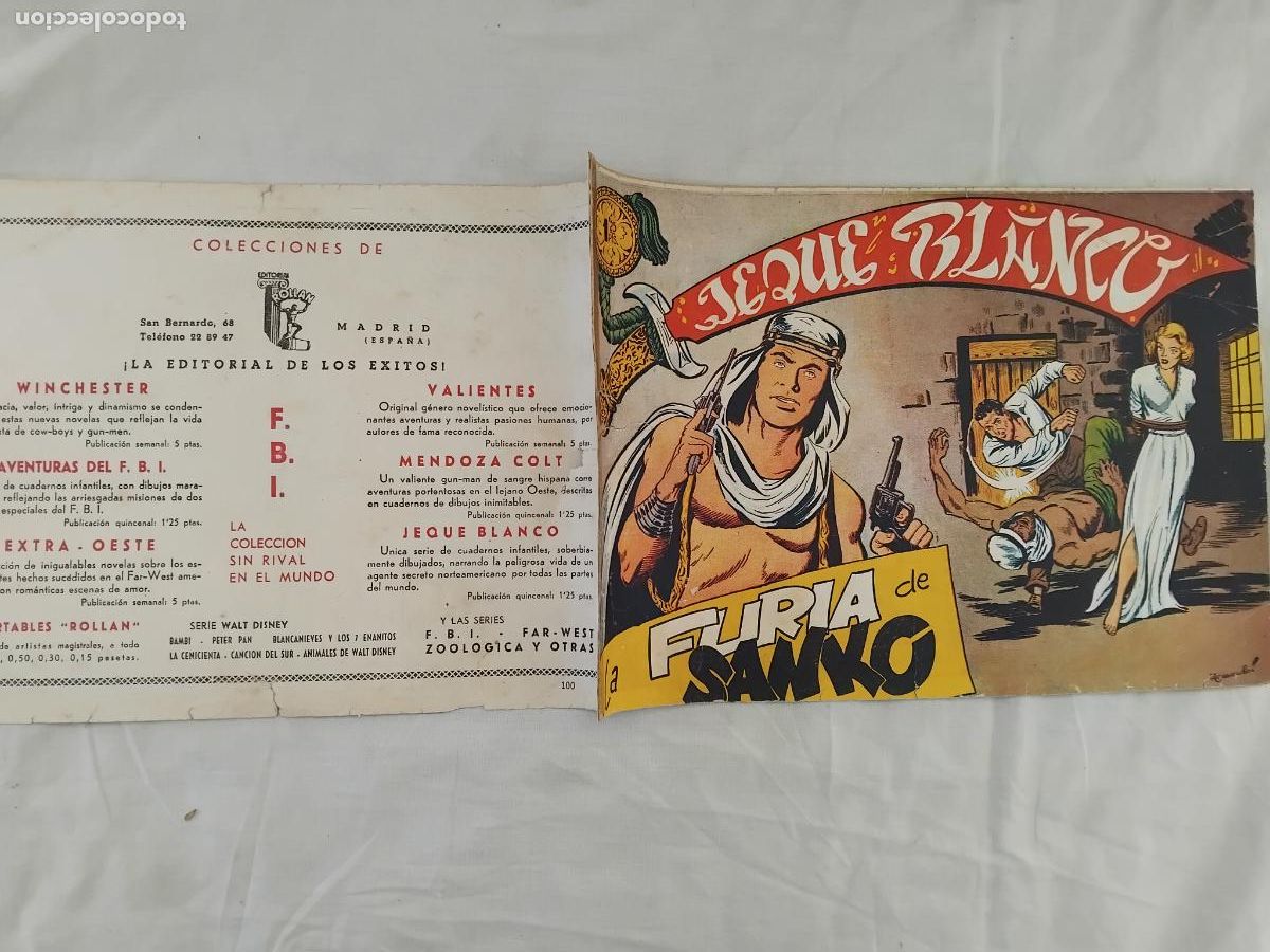 Tebeos: JEQUE BLANCO N&ordm; 100 EDITORIAL ROLLAN 1952. - Foto 1