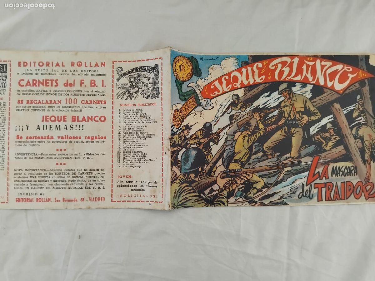 Tebeos: JEQUE BLANCO N&ordm; 31 EDITORIAL ROLLAN 1952. - Foto 1