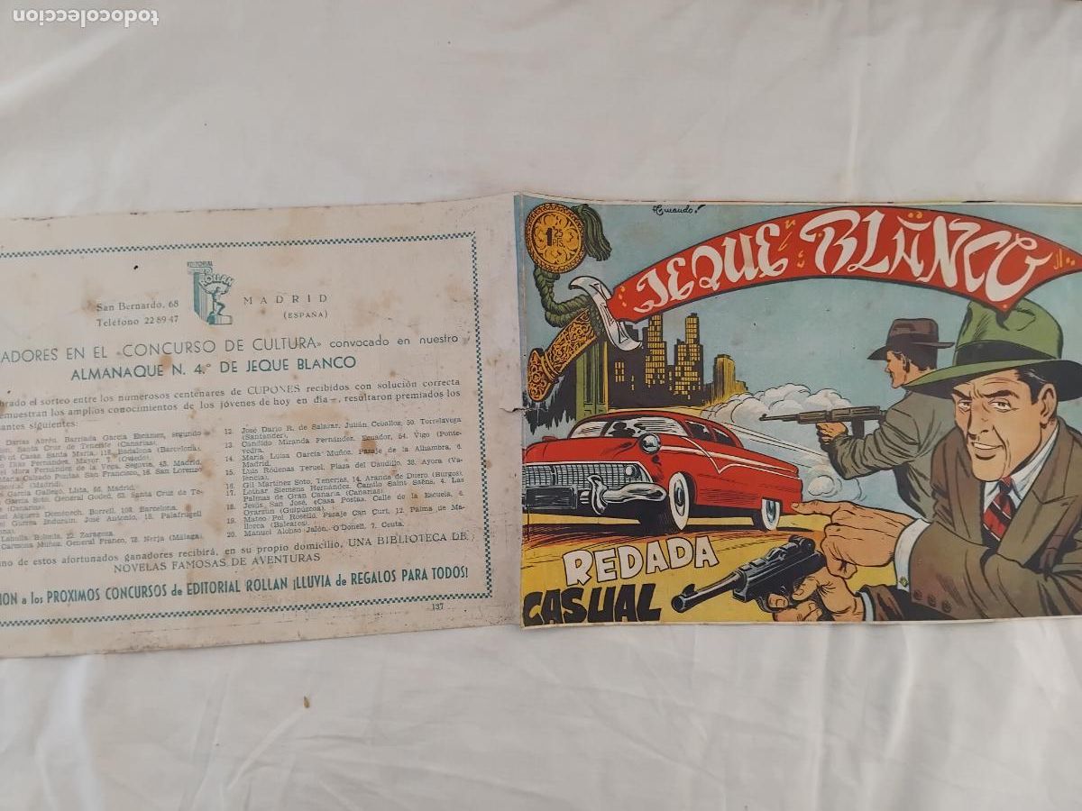 Tebeos: JEQUE BLANCO N&ordm; 137 EDITORIAL ROLLAN 1952. - Foto 1