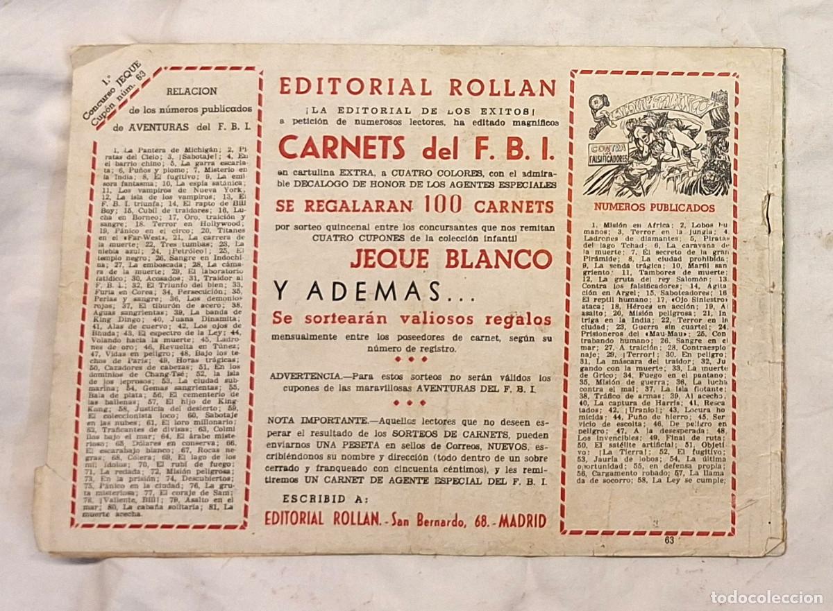 Tebeos: Jeque Blanco n&ordm; 63 Edit Roll&aacute;n a&ntilde;o 52 Original - Foto 2