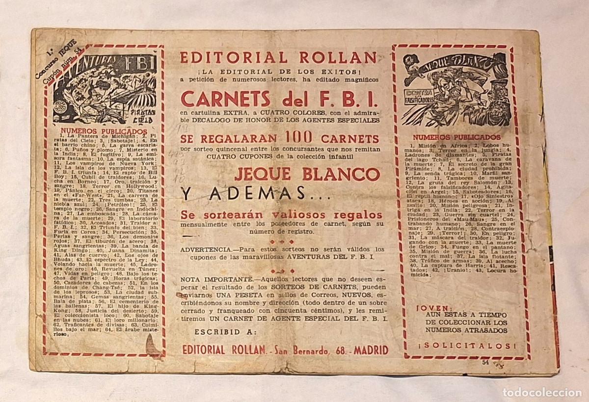 Tebeos: Jeque Blanco n&ordm; 54 Edit Roll&aacute;n a&ntilde;o 52 Original - Foto 2