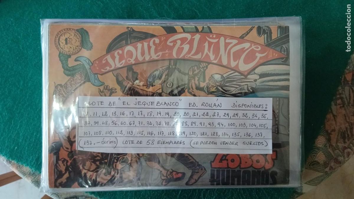 Tebeos: Jeque blanco 58 n&uacute;meros, Rollan en perfecto estado Bolsa JJ - Foto 1