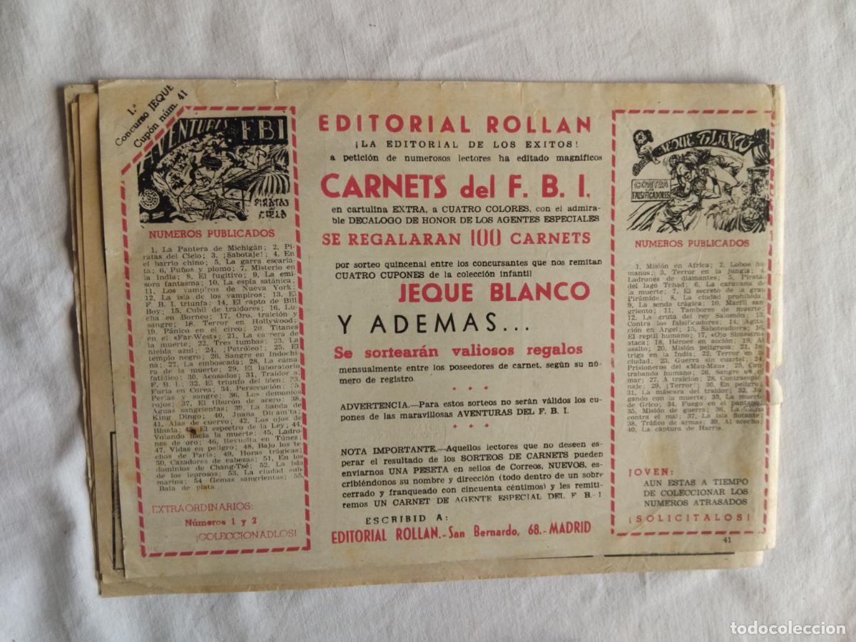 Tebeos: JEQUE BLANCO N&ordm; 41 EDITORIAL ROLLAN 1952. ORIGINAL. - Foto 2