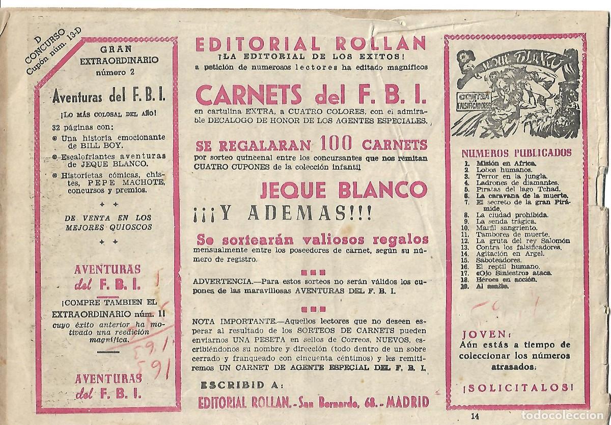 Tebeos: AVENTURAS DEL FBI - ORIGINAL NUMERO 14 - Foto 2