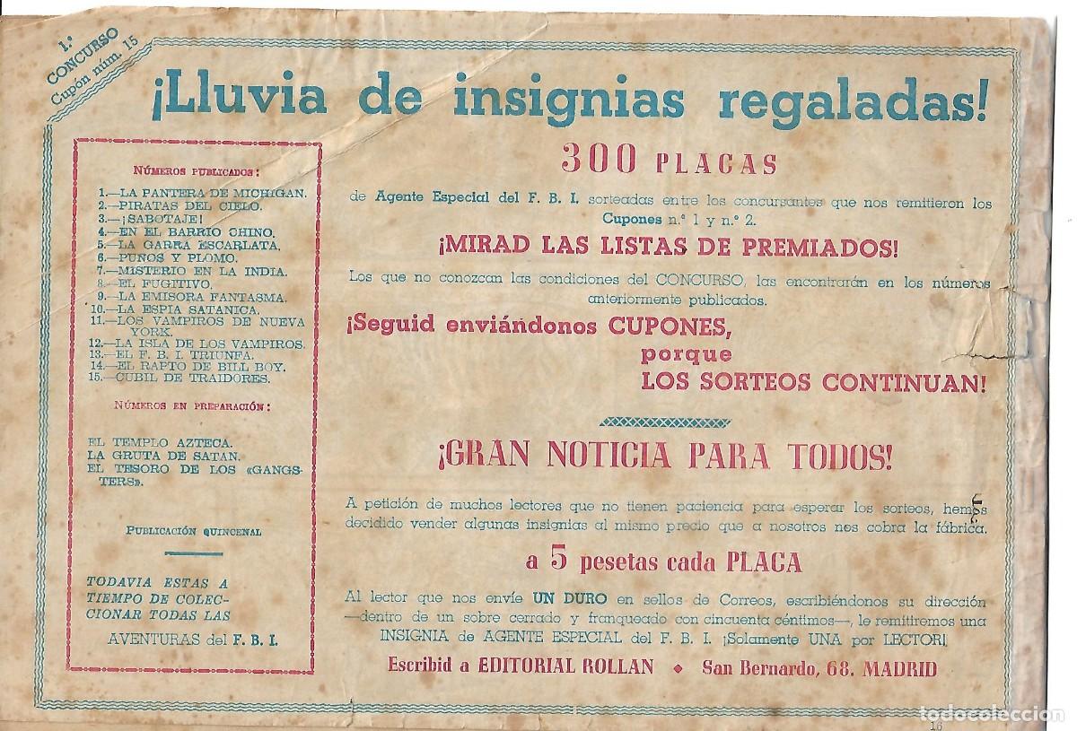 Tebeos: AVENTURAS DEL FBI - ORIGINAL NUMERO 16 - Foto 2