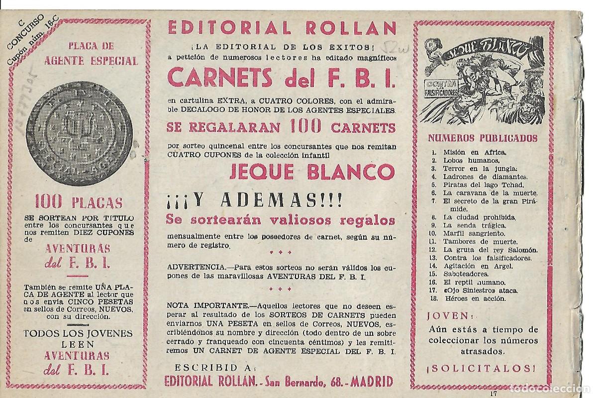 Tebeos: AVENTURAS DEL FBI - ORIGINAL NUMERO 17 - Foto 2
