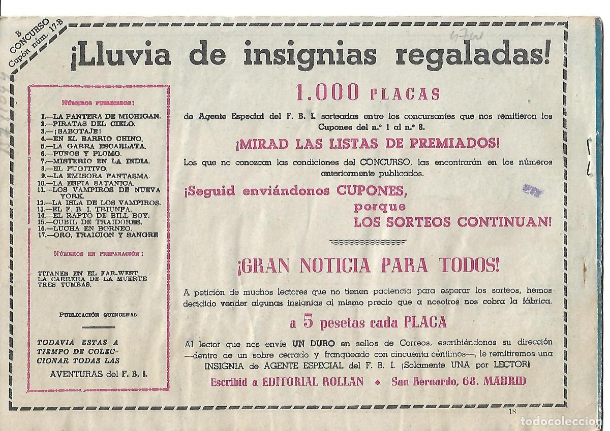 Tebeos: AVENTURAS DEL FBI - ORIGINAL NUMERO 18 - Foto 2