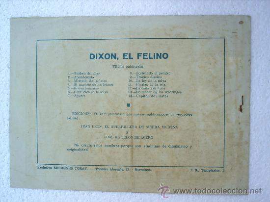 Tebeos: DIXON EL FELINO - NUMERO 14 EDICIONES TORAY - Foto 2