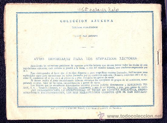 Tebeos: AZUCENA N&ordm; 1 - EL RAYO JUSTICIERO - TORAY - Foto 2