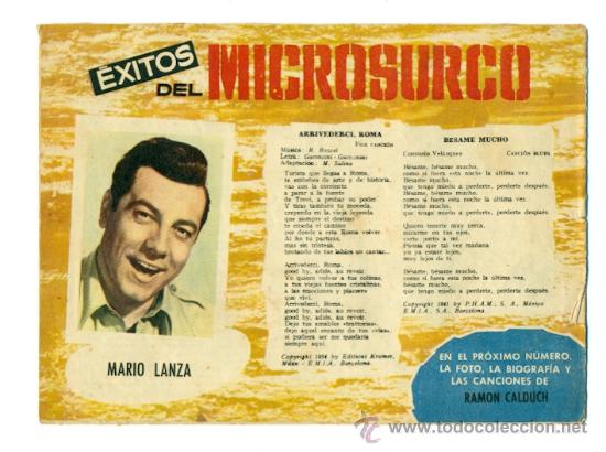 Tebeos: SERENATA - TORAY  N&ordm;   4 - TRASERA  :  MARIO LANZA - Foto 2