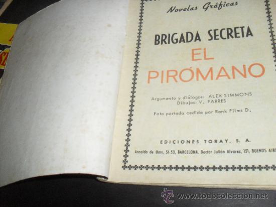 Tebeos: BRIGADA SECRETA N&ordm; 135. EL PIROMANO. EDICIONES TORAY. - Foto 2