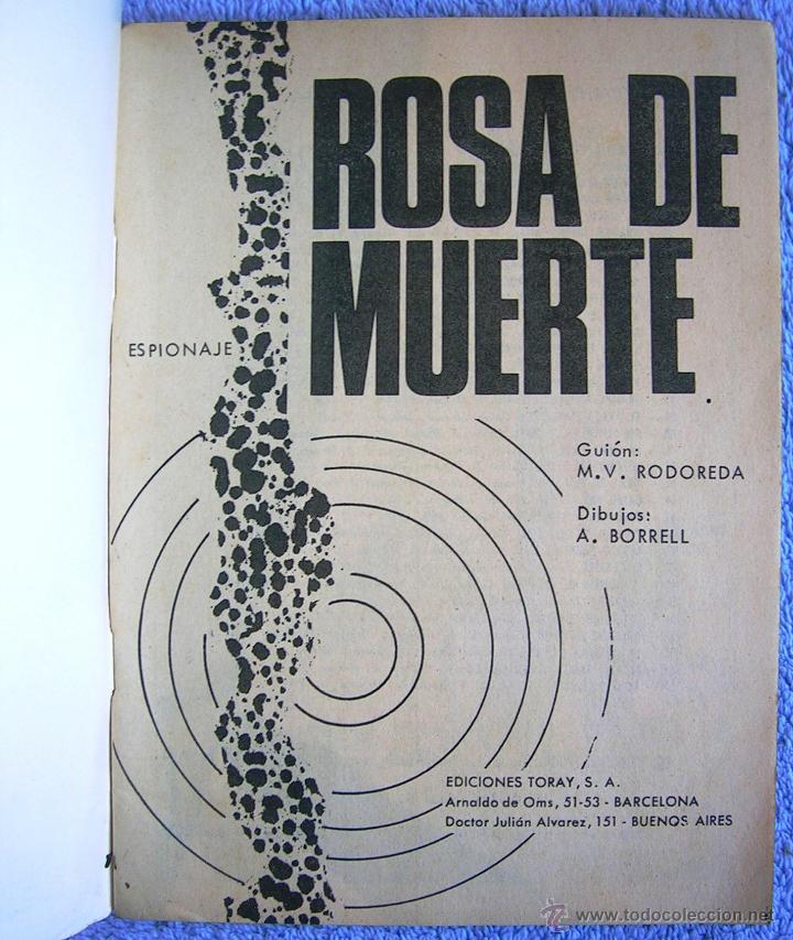 Tebeos: ESPIONAJE - ROSA DE MUERTE. EDIT. TORAY, NUM.: 55, EN 1967. - Foto 3