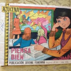 Tebeos: AZUCENA - PIENSA BIEN - ANTIGUA PUBLICACIÓN JUVENIL FEMENINA. AÑO 1968. NUM.1060. Lote 46581746