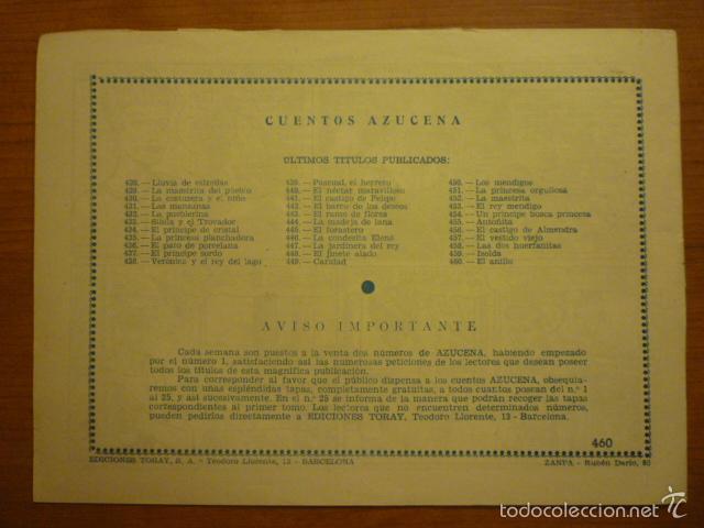 Tebeos: COLECCION AZUCENA N&ordm; 460 EL ANILLO EDICIONES TORAY. ORIGINAL. - Foto 2