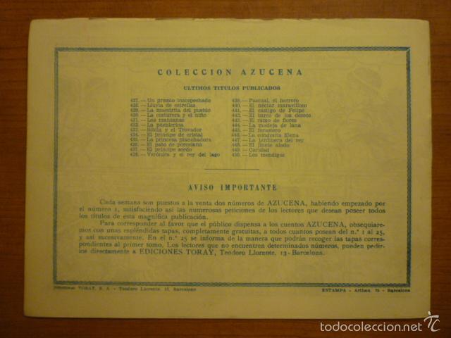 Tebeos: COLECCION AZUCENA N&ordm; 450 LOS MENDIGOS EDICIONES TORAY. ORIGINAL. - Foto 2