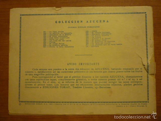 Tebeos: COLECCION AZUCENA  N&ordm;502. EDICIONES TORAY, S.A. ORIGINAL - Foto 2
