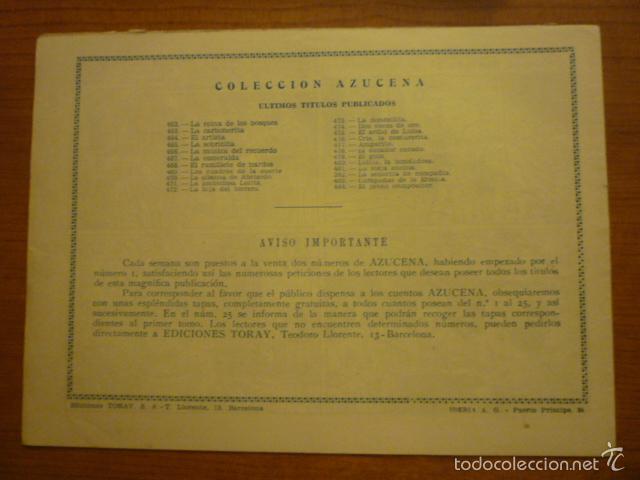 Tebeos: COLECCION AZUCENA  N&ordm;484. EDICIONES TORAY, S.A. ORIGINAL - Foto 2