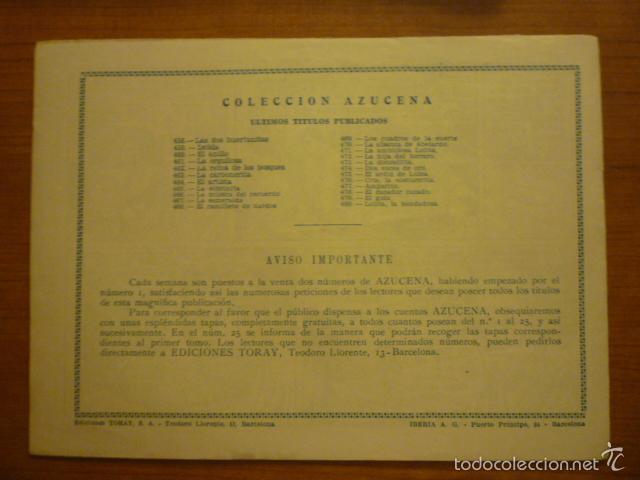 Tebeos: COLECCION AZUCENA  N&ordm;478. EDICIONES TORAY, S.A. ORIGINAL - Foto 2