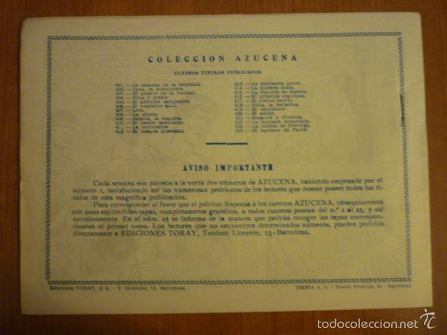 Tebeos: COLECCION AZUCENA N&ordm;424. EDICIONES TORAY, S.A. ORIGINAL - Foto 2