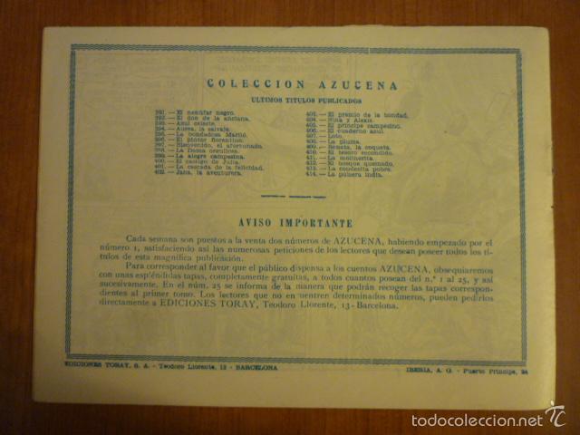 Tebeos: COLECCION AZUCENA N&ordm;414. EDICIONES TORAY, S.A. ORIGINAL - Foto 2