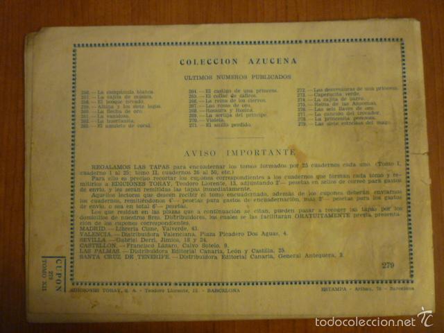 Tebeos: COLECCION  AZUCENA N&ordm;279. EDICIONES TORAY, S.A. ORIGINAL - Foto 2