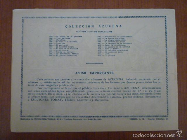 Tebeos: COLECCION AZUCENA N&ordm;408. EDICIONES TORAY, S.A. ORIGINAL - Foto 2