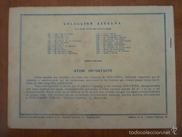 Tebeos: COLECCION AZUCENA N&ordm;404. EDICIONES TORAY, S.A. ORIGINAL - Foto 2