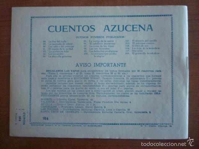 Tebeos: COLECCION AZUCENA N&ordm;106. EDICIONES TORAY, S.A. ORIGINAL - Foto 2