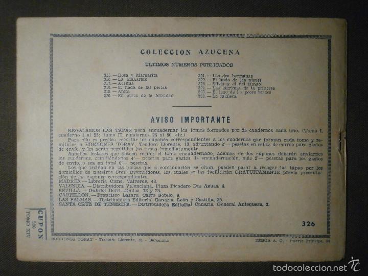 Tebeos: TEBEO - COMIC - COLECCION AZUCENA - LA MU&Ntilde;ECA - TORAY - N&ordm; 326 - Foto 2