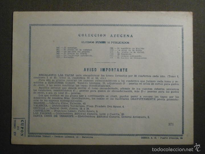 Tebeos: TEBEO - COMIC - COLECCION AZUCENA - EL DESTINO DE COLOMBINA - TORAY - Nº 371 - Foto 2 - 58644691