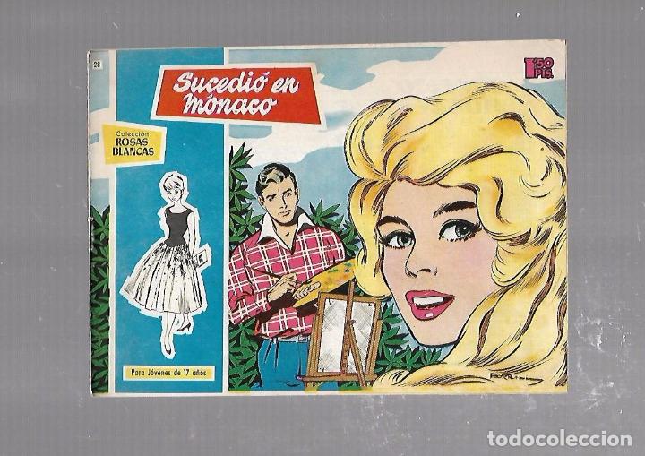 Tebeos: TEBEO. COLECCION ROSAS BLANCAS. SUCEDIO EN MONACO. N&ordm; 28 - Foto 1