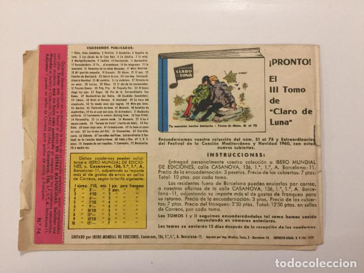 Tebeos: COMIC UN RAYITO DE LUNA N&ordm; 74. COLECCION CLARO DE LUNA. - Foto 2