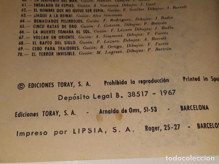 Tebeos: ANTIGUO COMIC - ESPIONAJE - EL TERROR INVISIBLE N&ordm; 70 - EDICIONES TORAY - A&Ntilde;O 1967 - Foto 7