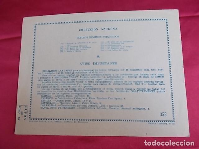 Tebeos: COLECCI&Oacute;N AZUCENA . N&ordm; 355. LOS LE&Ntilde;OS DE PLATA. EDICIONES TORAY - Foto 2