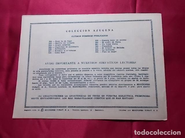 Tebeos: AZUCENA . N&ordm; 565. EDICIONES TORAY - Foto 2