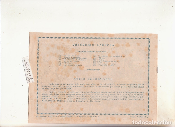 Tebeos: feliz a&ntilde;o nuevo azucena 534 - Foto 2
