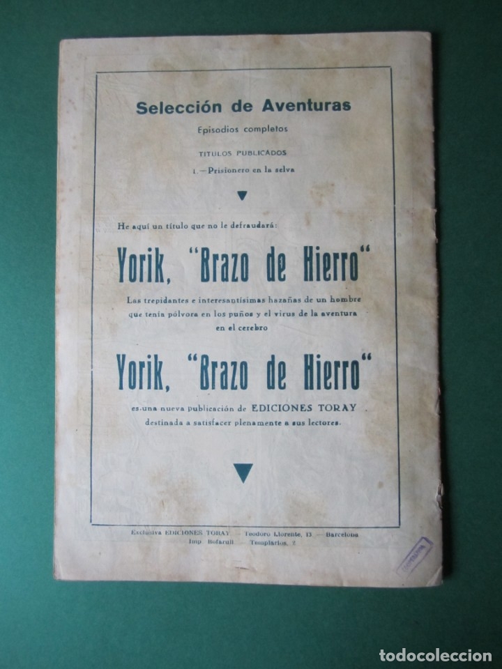 Tebeos: TRIO DEL AIRE, EL (1954, TORAY) 1 · 1954 · PRISIONERO DE LA SELVA - Foto 2 - 172401569