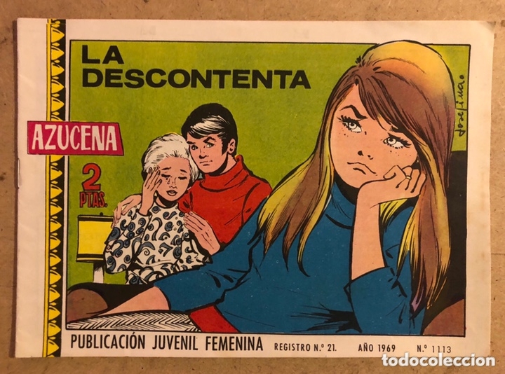 Tebeos: AZUCENA N&deg; 1113 LA DESCONTENTA (EDICIONES TORAY 1969). - Foto 1