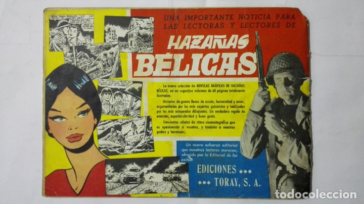 Tebeos: HAZA&Ntilde;AS BELICAS, NUMERO EXTRA 11, EDICIONES TORAY, 1958 - Foto 2